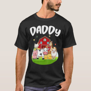 T-shirt Mens Daddy Of the Birthday Farm Animals Crew Farm