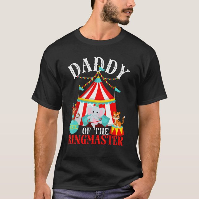 T-shirt Mens Daddy Of The Ringmaster Kids Carnival Party B (Devant)