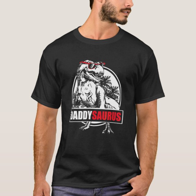 T-shirt Mens Daddysaurus Rex Dinosaur Daddy Saurus Père (Devant)