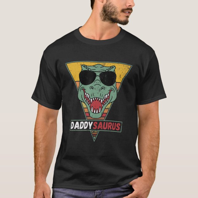 T-shirt Mens Daddysaurus T Rex Dinosaur Funny Daddysaurus (Devant)