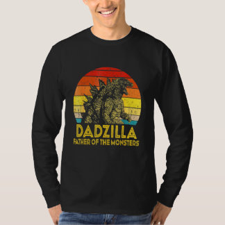 T-shirt Mens Dadzilla Père Des Monstres Vintage Fathe