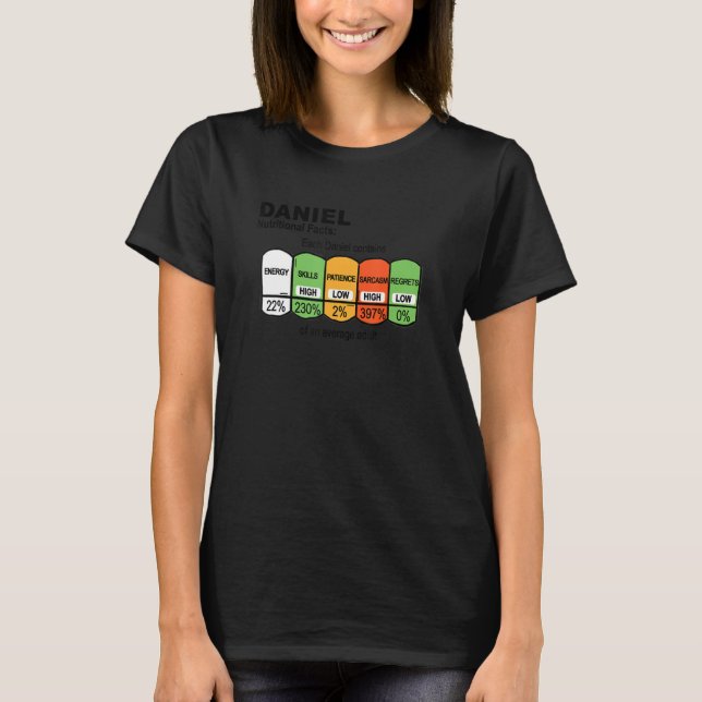 T-shirt Mens Daniel Faits nutritionnels Daniel (Devant)