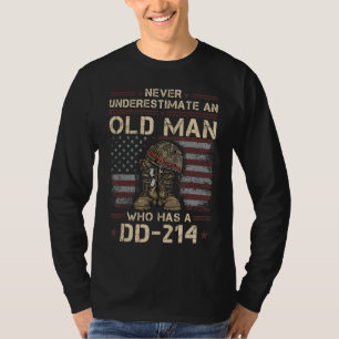 T-shirt Mens Dd 214 Alumni Vétéran Militaire Du Drapeau Am
