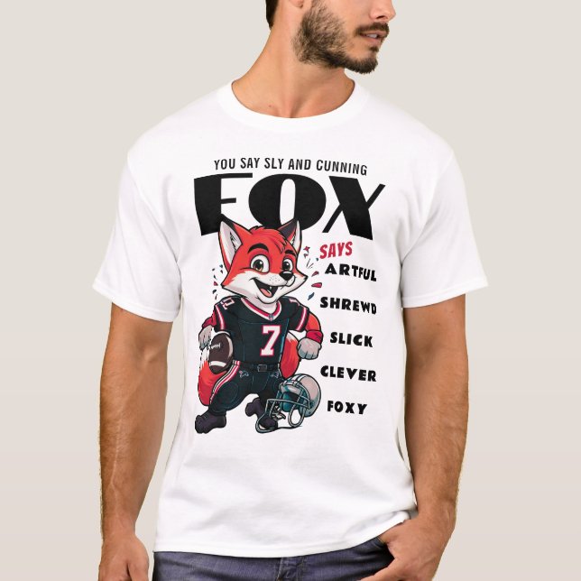 T-shirt Mens De Cartographie Foxy Fox Noir Et Blanc (Devant)