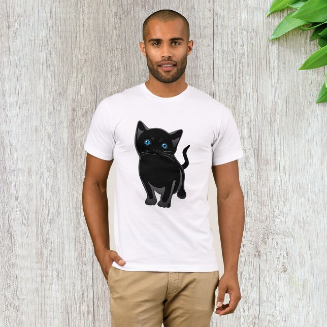 T-shirt Mens de chat noir (Créateur téléchargé)