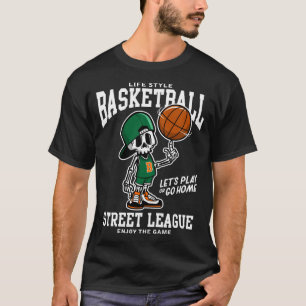 T-shirt Mens de la Ligue de basket-ball de rue Ske