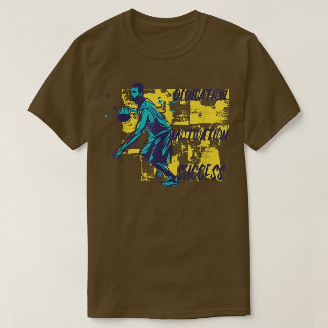T-shirt Mens Dedication + Motivation = Success - Basketbal (Design devant)