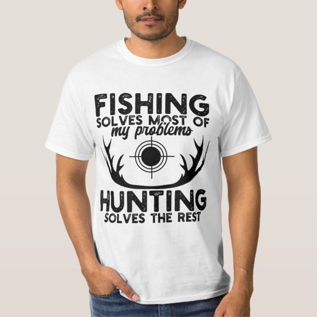 T-shirt Mens Deer Hunt Funny Fishing And Hunting  (Devant)