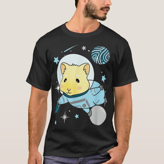 T-shirt Mens Demiboy Guinea Pig In Space Demiboy Pride  (Devant)