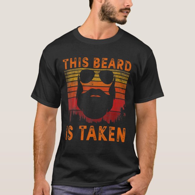 T-shirt Mens Désolé Cette Barbe Est Prise Drôle Saint Vale (Devant)