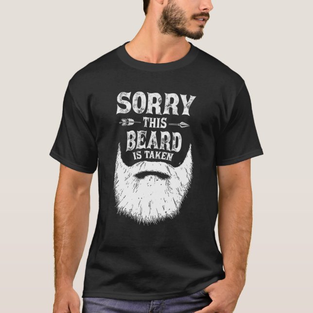 T-shirt Mens Désolé Cette Barbe Est Prise Drôle Valentines (Devant)