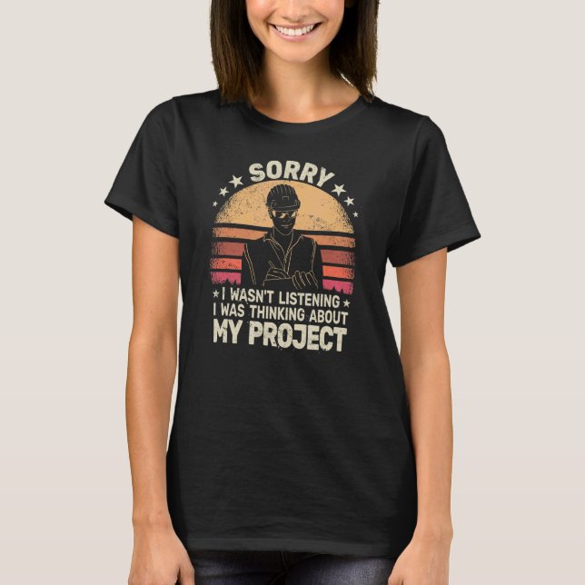 T-shirt Mens Désolé Site Manager retro men Construction pr (Devant)