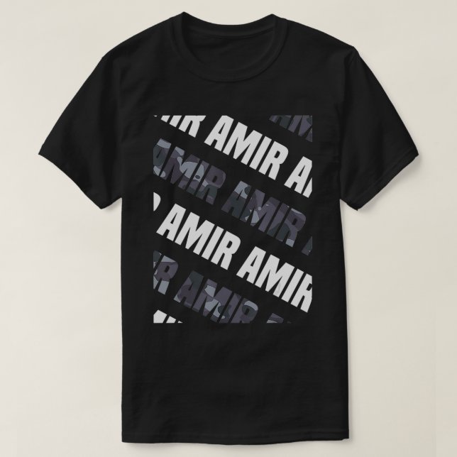 T-shirt Mens Diagonal Amir Pattern Design Gift Grey Camoue (Design devant)