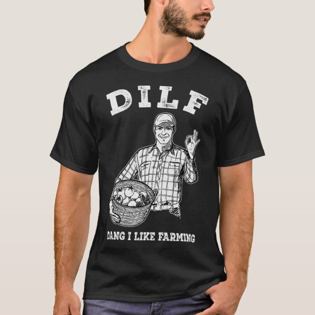 T-shirt Mens DILF Dang I Like Farming Premium (Devant)