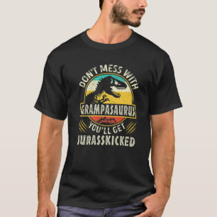 T-shirt Mens Dinosaures Vintages Grampa Rex Saurus Famille