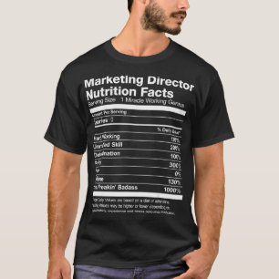 T-shirt Mens Directeur Marketing Nutrition Facts Drôle 