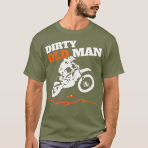 T-shirt Mens Dirty Vieux Homme Vintage Dirt Vélo Drôle