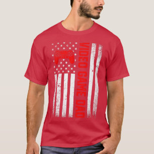 T-shirt Mens Distressed USA Jeu vidéo Drapeau papa père D