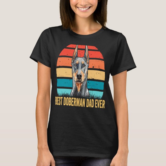 T-shirt Mens Doberman Chien Papa Meilleur Doberman Papa Ja (Devant)