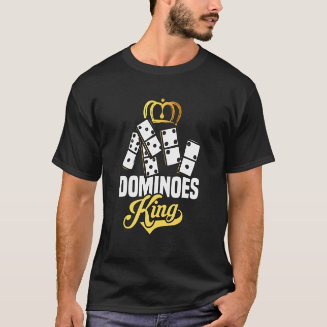 T-shirt Mens Dominoes King Board Jeu Domino (Devant)