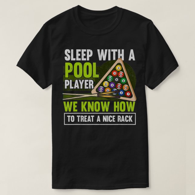 T-shirt Mens Dormir Avec Un Joueur De Billard Drôle Jouer (Design devant)