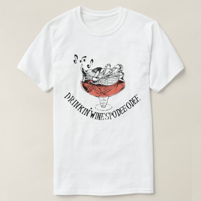 T-shirt Mens - Drinkin' Wine Spodie Odie (Design devant)