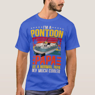 T-shirt Mens Drôle Bateau Pontoon Papa Comme Un Papa Boa N