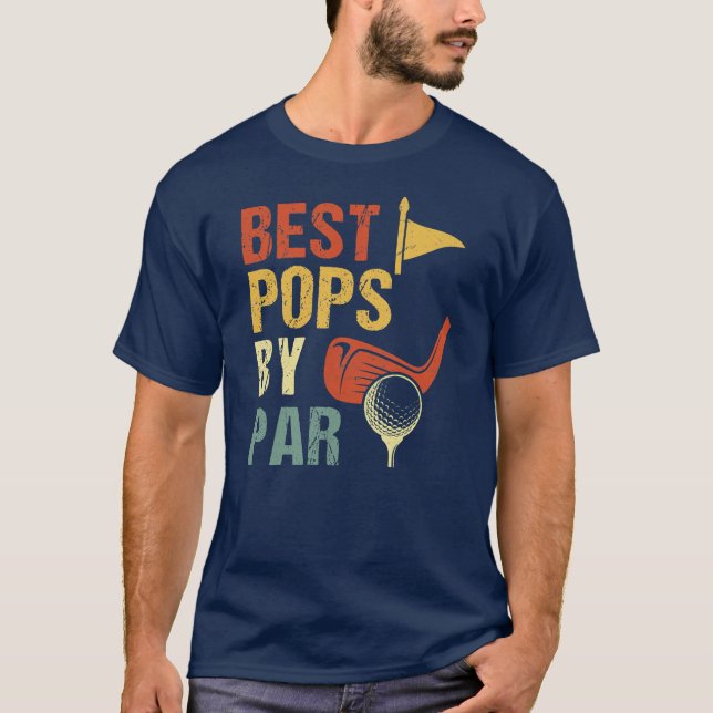 T-shirt Mens Drôle Best Pops Par Par Fête des pères Golf (Devant)