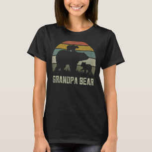 T-shirt Mens Drôle Fête des pères Grand-père Deux Enfants