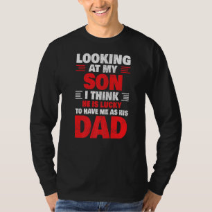 T-shirt Mens Drôle Fête des pères Lucky Fils Me Faire Son 