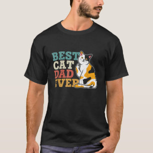T-shirt Mens drôle fête des pères meilleur papa papa chat