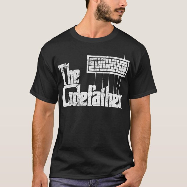T-shirt Mens Drôle Programmeur Papa Cadeau Le Codefather V (Devant)