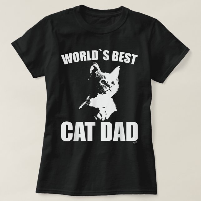 T-shirt Mens drôle WORLD`S BEST CAT DAD KITTEN SHIRT (Design devant)