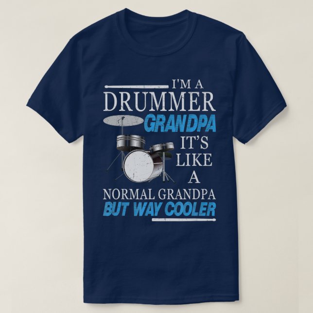T-shirt Mens Drummer Grandpa C'Est Comme Un Grand-Père Rég (Design devant)