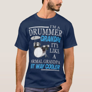 T-shirt Mens Drummer Grandpa C'Est Comme Un Grand-Père Rég