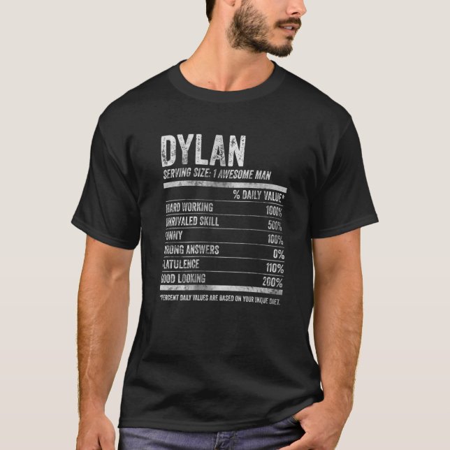 T-shirt Mens Dylan Nutrition Nom personnalisé Nom amusant (Devant)