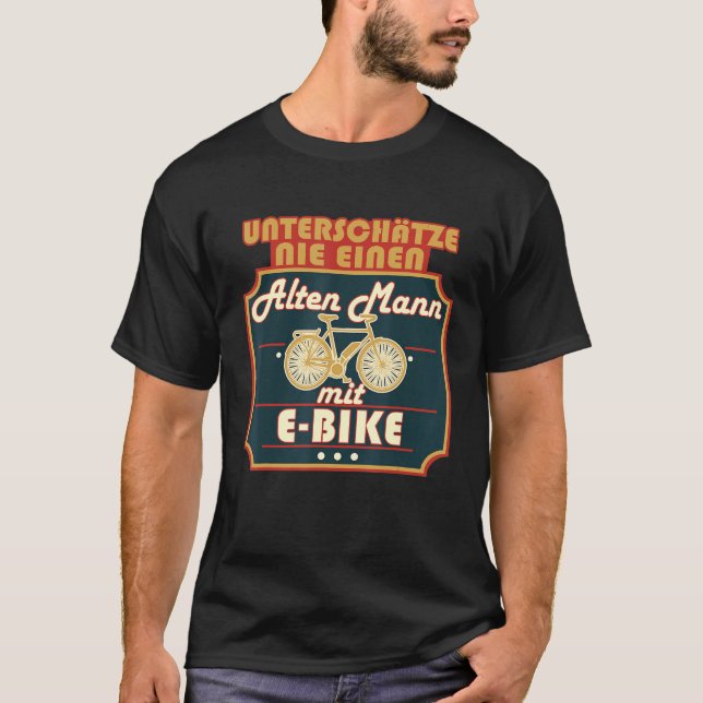 T-shirt Mens E Vélo Vieux Homme Amusant Dire, Vélo Électri (Devant)