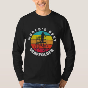 T-shirt Mens échafaudage de la construction ouvrier Mondes