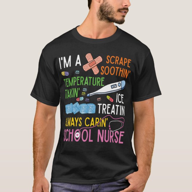 T-shirt Mens École Infirmière Éclater la température de l' (Devant)