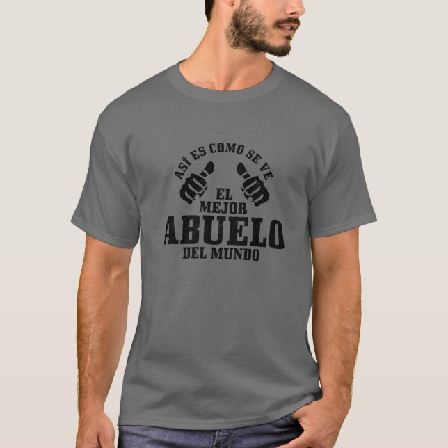 T-shirt Mens El Mejor Abuelo Del Mundo Pères Hispaniques D (Devant)