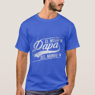 T-shirt Mens El Mejor Papa Del Mundo Père Papa Pères Da