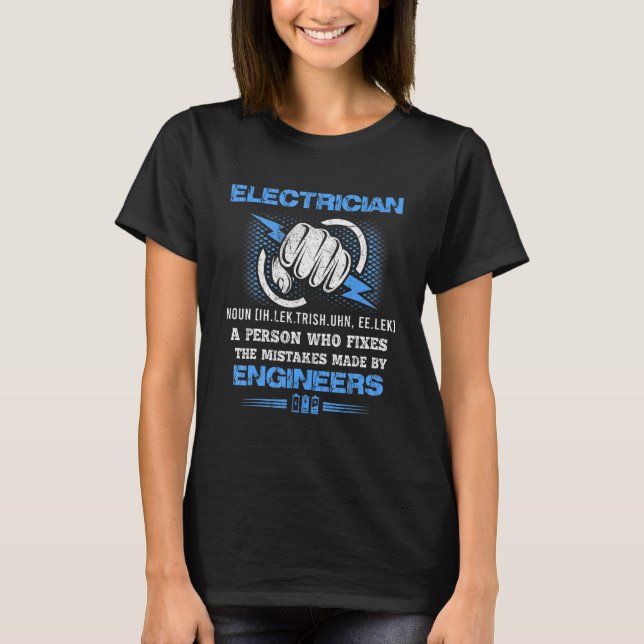 T-shirt Mens Electrician   Electrician Definition (Devant)