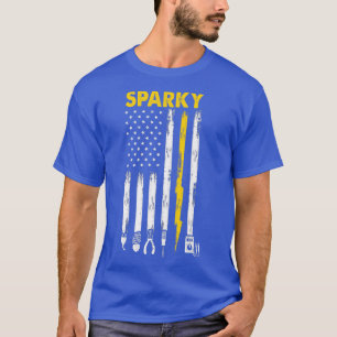 T-shirt Mens Electrician US Flag Sparky