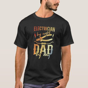 T-shirt Mens Electricien Père Electronicien Technicien Pap