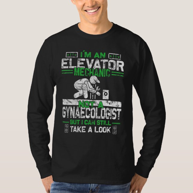 T-shirt Mens Elevator Mechanic Installer Maintenance Techn (Devant)