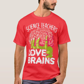T-shirt Mens Enseignants en Sciences Aimer Cerveaux Premiu