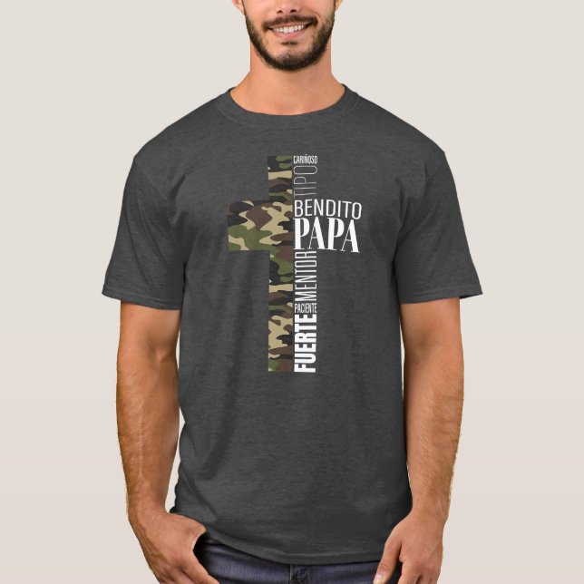 T-shirt Mens Espagnol Cadeaux Chrétiens Papa Dia Del Padre (Devant)