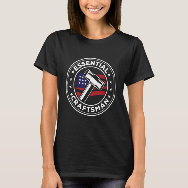 T-shirt Mens Essential Graphic Electrician Worker Outils M (Devant)