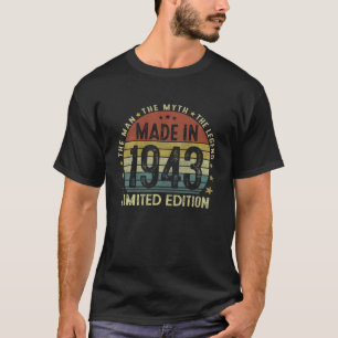 T-shirt Mens Fabriqué En 1943 Homme Mythe Légende Cadeau 7