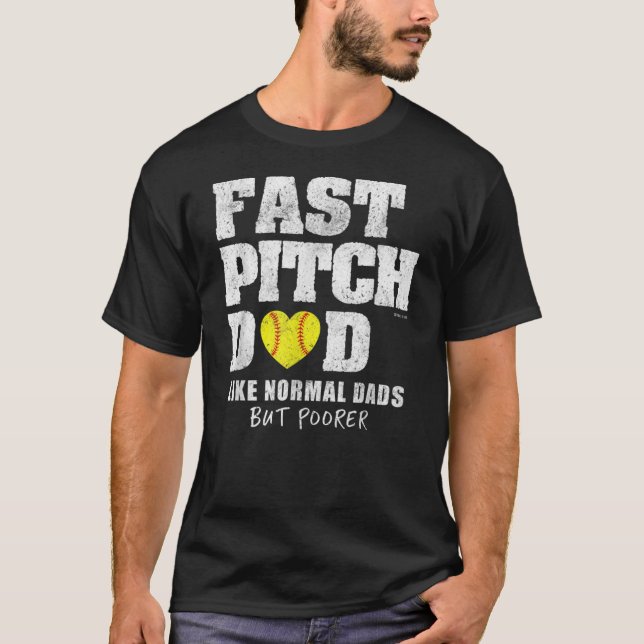 T-shirt Mens Fastpitball Softball Funny Papa (Devant)